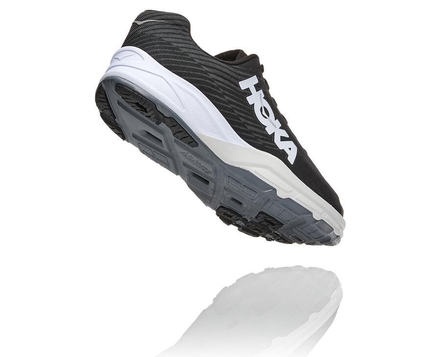 Hoka Australia One One EVO Carbon Rocket - Mens Running Shoes Black/White - DRQUH-8102